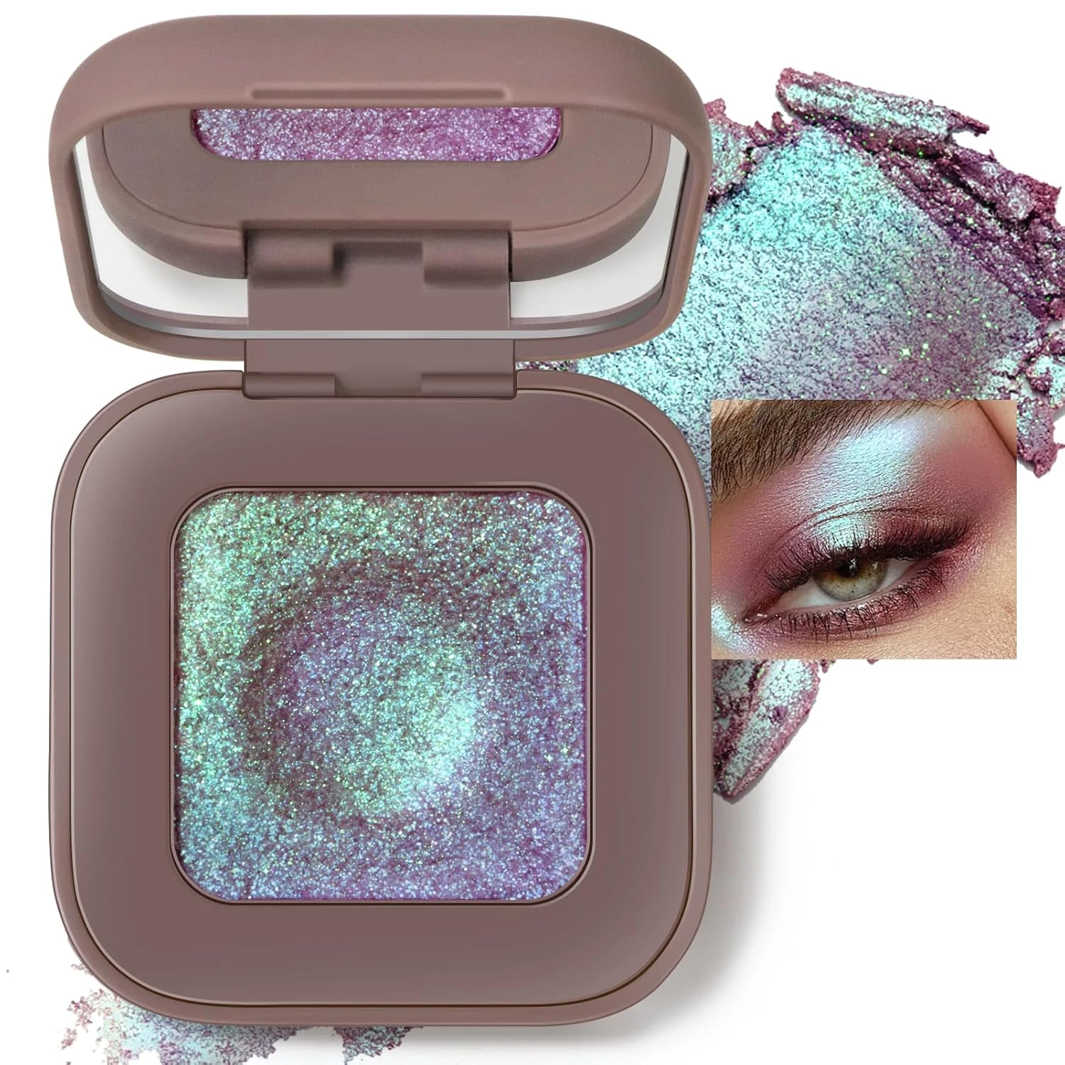 Duochrome shimmer for halo eye center