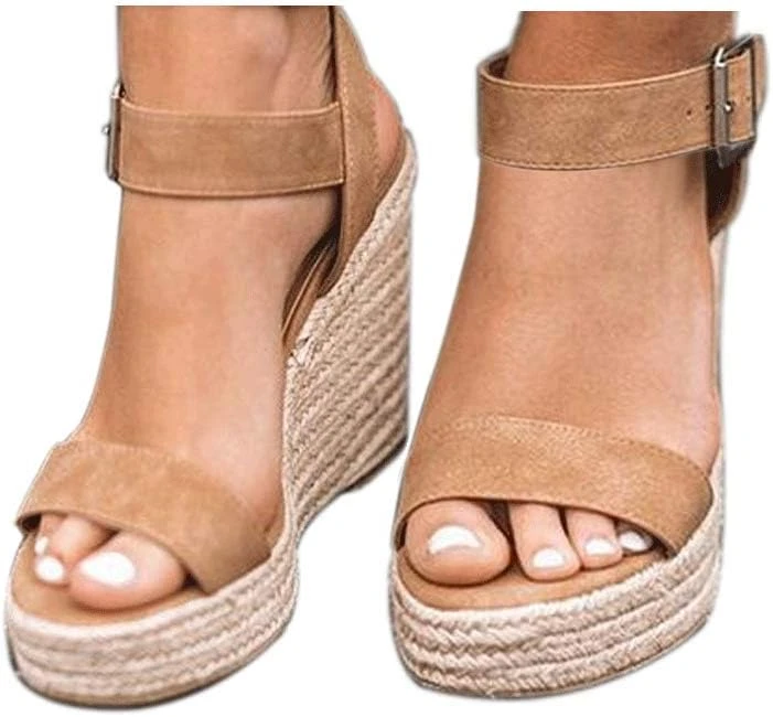 Espadrille wedges for halter sun maxi