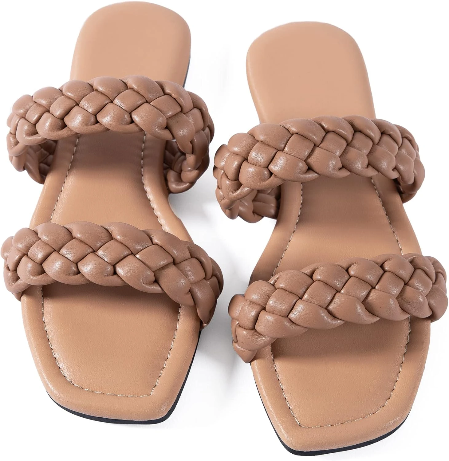 Tan braided sandals for orange sundress