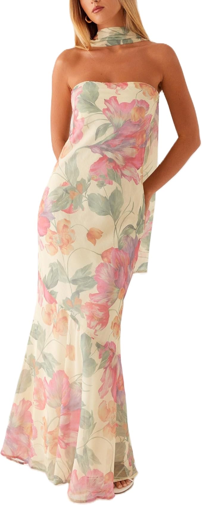 Floral maxi dress for wedding guest events