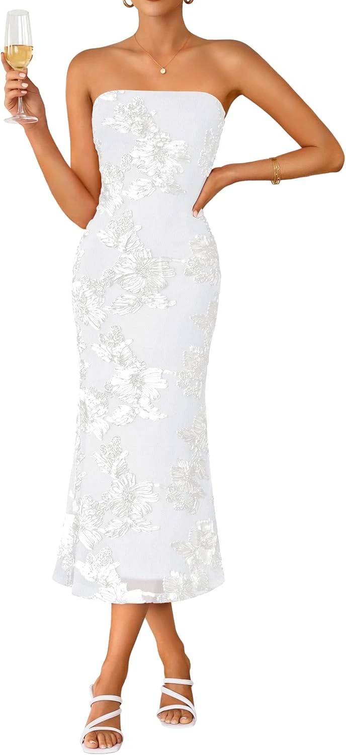 Floral print midi dress with mid size blooms