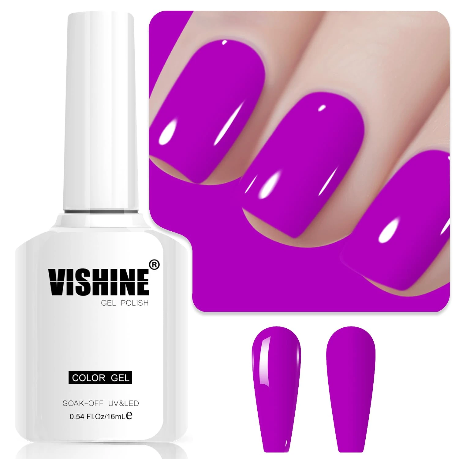 Fuchsia gel polish base for hot pink chrome nails