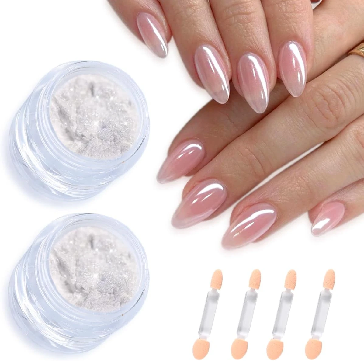 Glazed donut chrome powder for cat eye nails topper