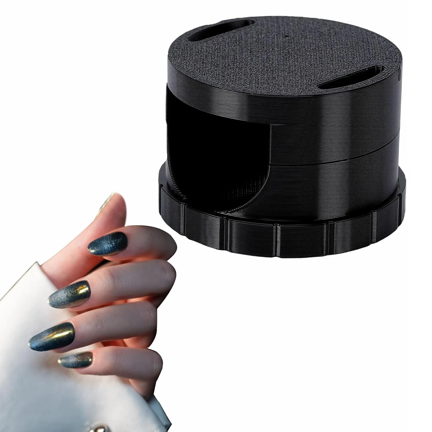 Glitter grip top seal for purple glitter nails