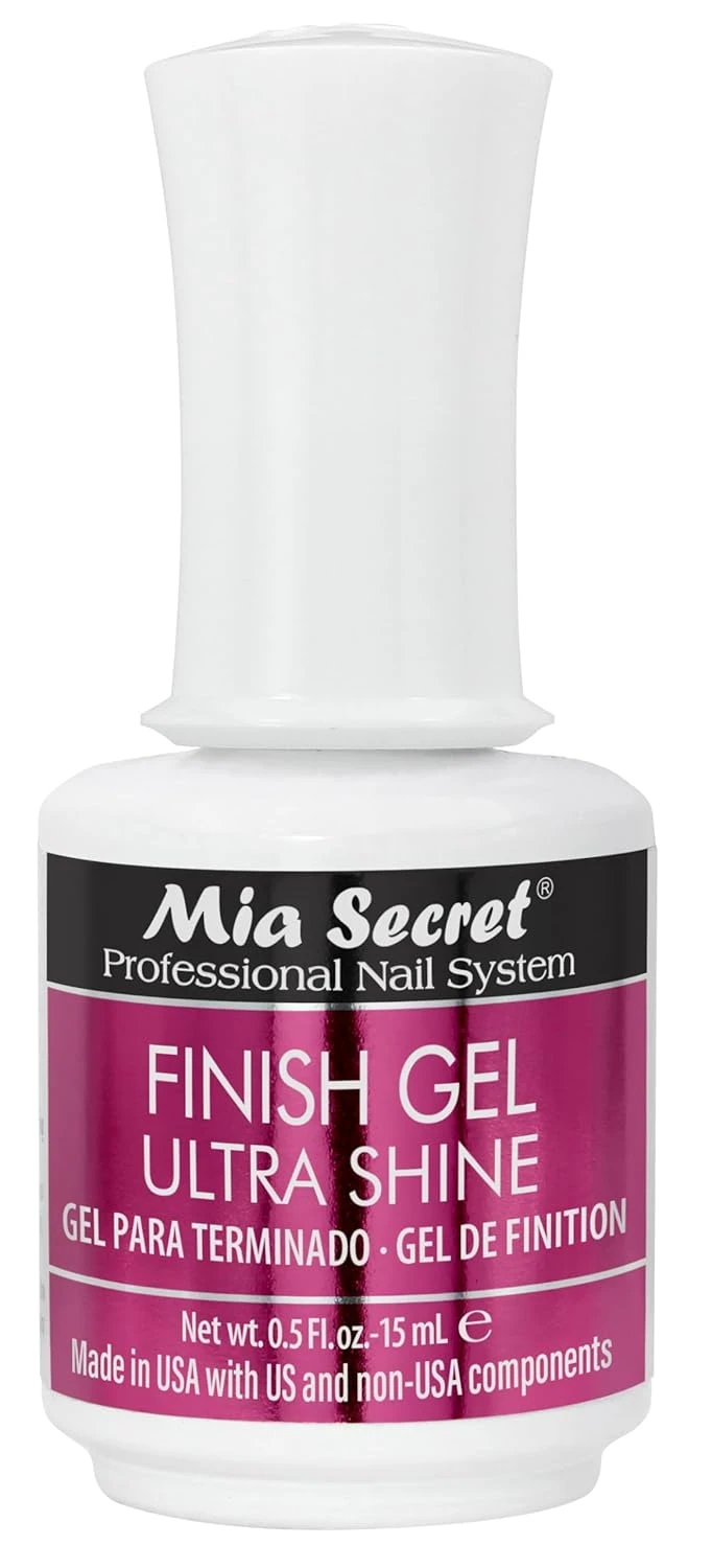 Gloss finish top gel for milky white nails shine