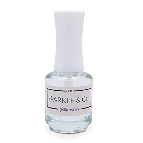 Glossy top coat sealing ombre nails