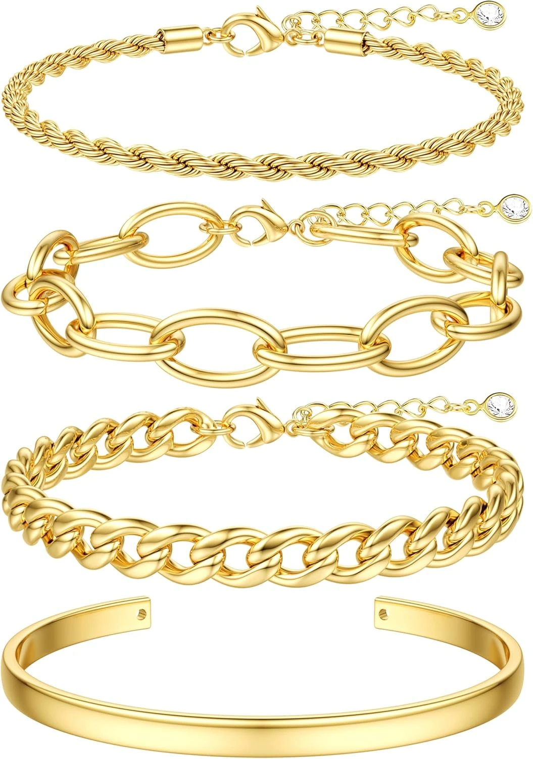 Gold chain bracelet for rust orange outfit