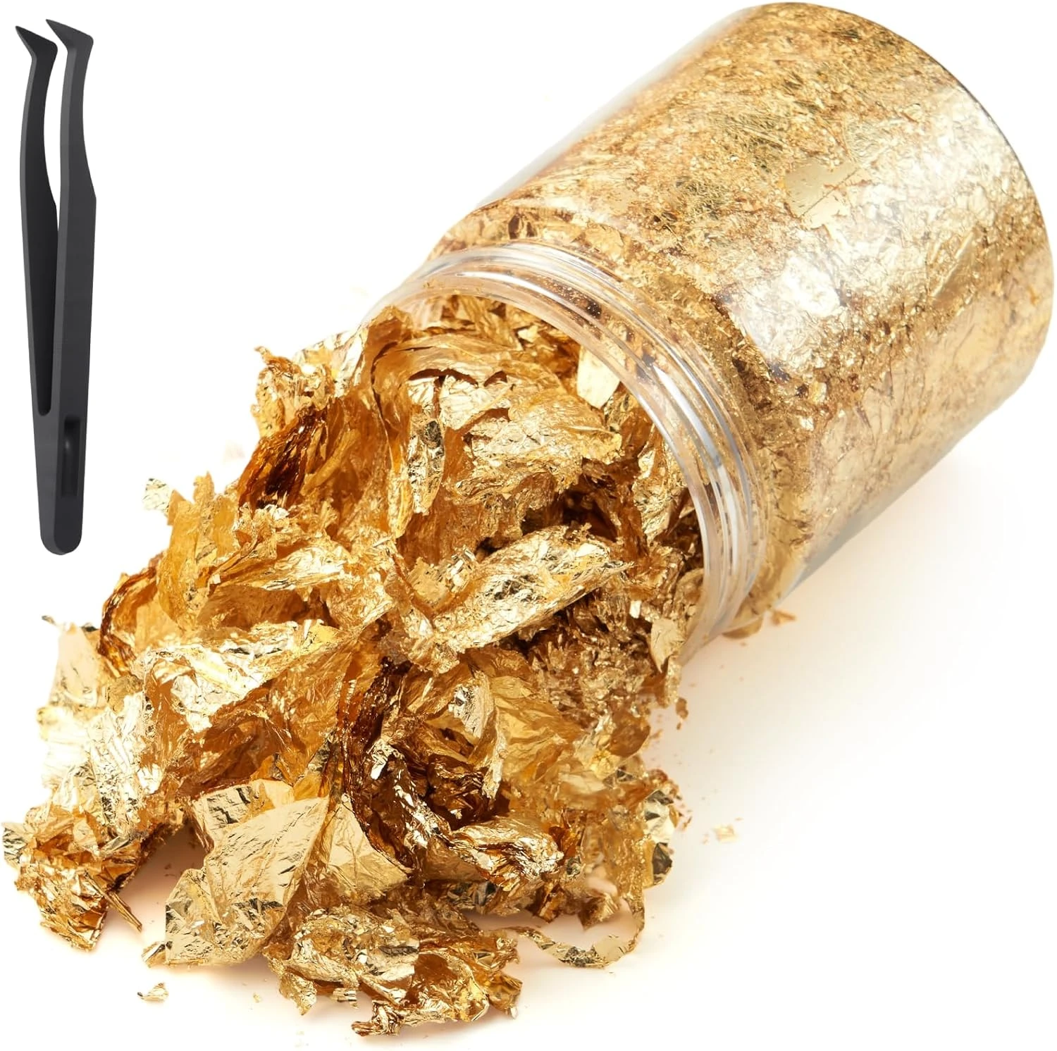 Gold foil flake jar for brown and gold nails