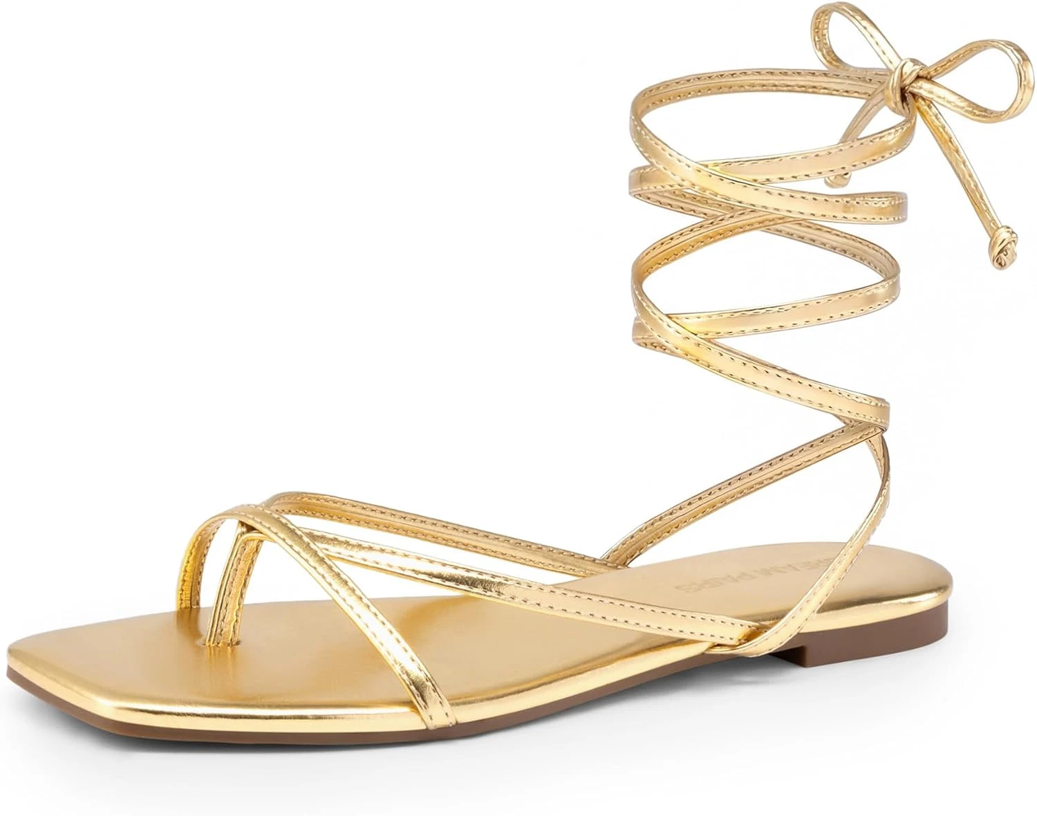 Gold gladiator sandals for orange maxi