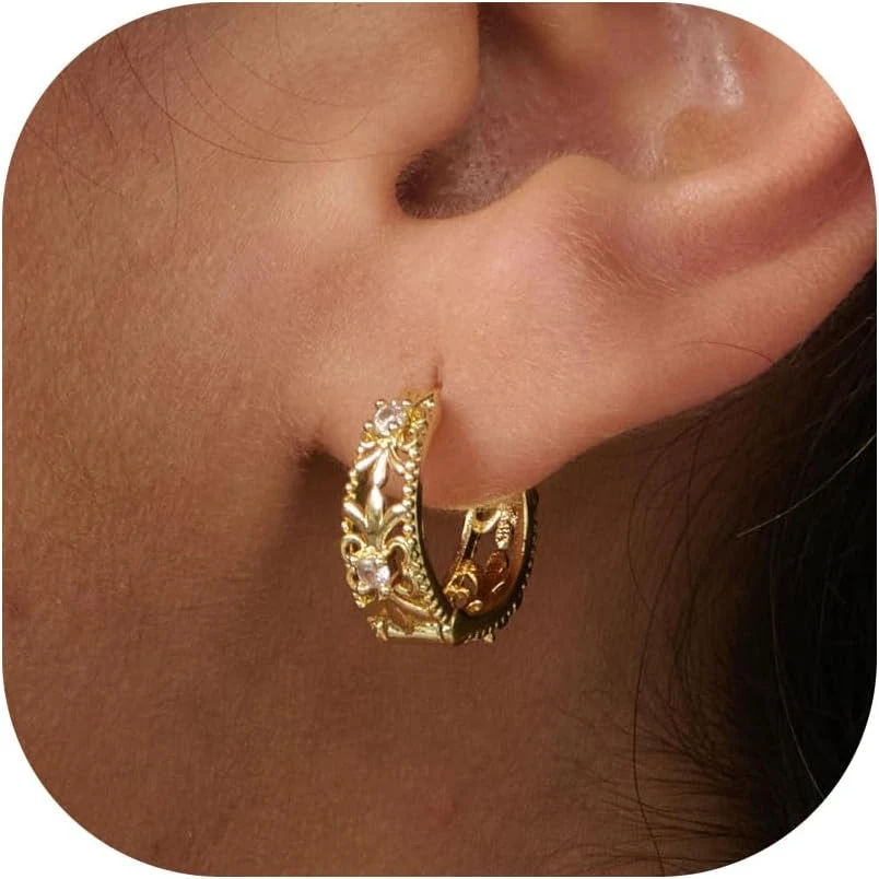 Gold vintage earrings for velvet winter maxi
