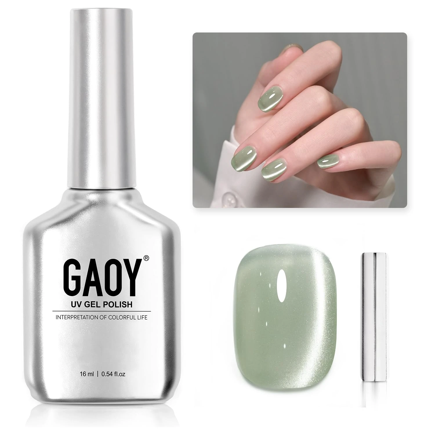 Gray sage gel polish for checker sage nails