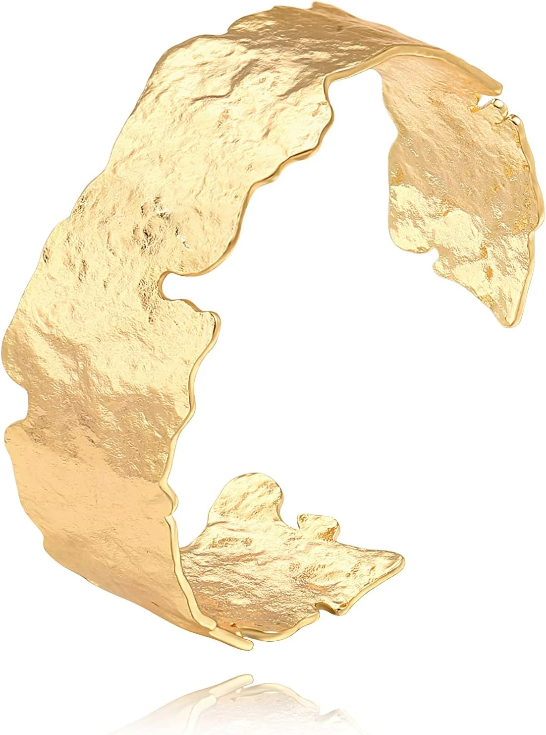 Hammered gold cuff for vacation dinner outfit