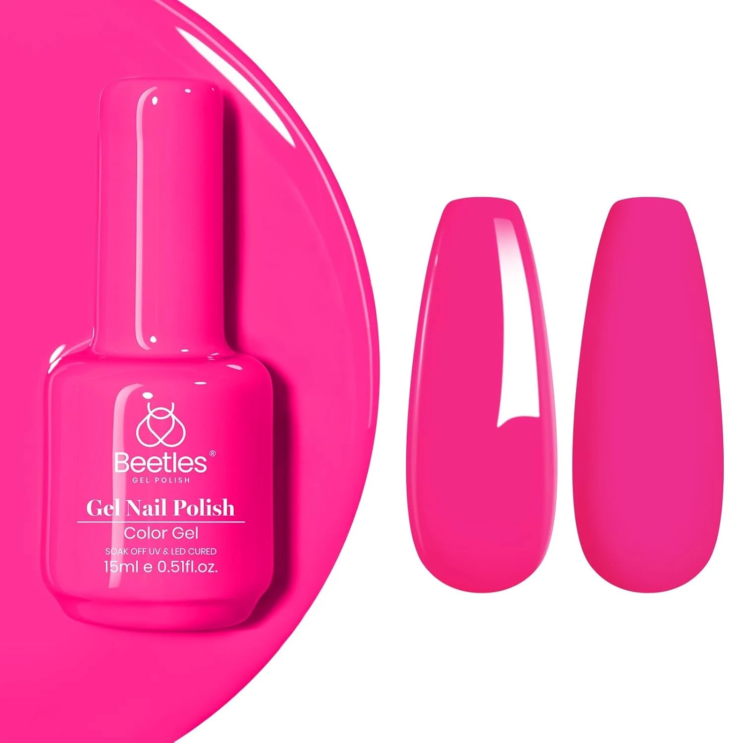 Hot pink gel nail polish for pink and orange aura nails