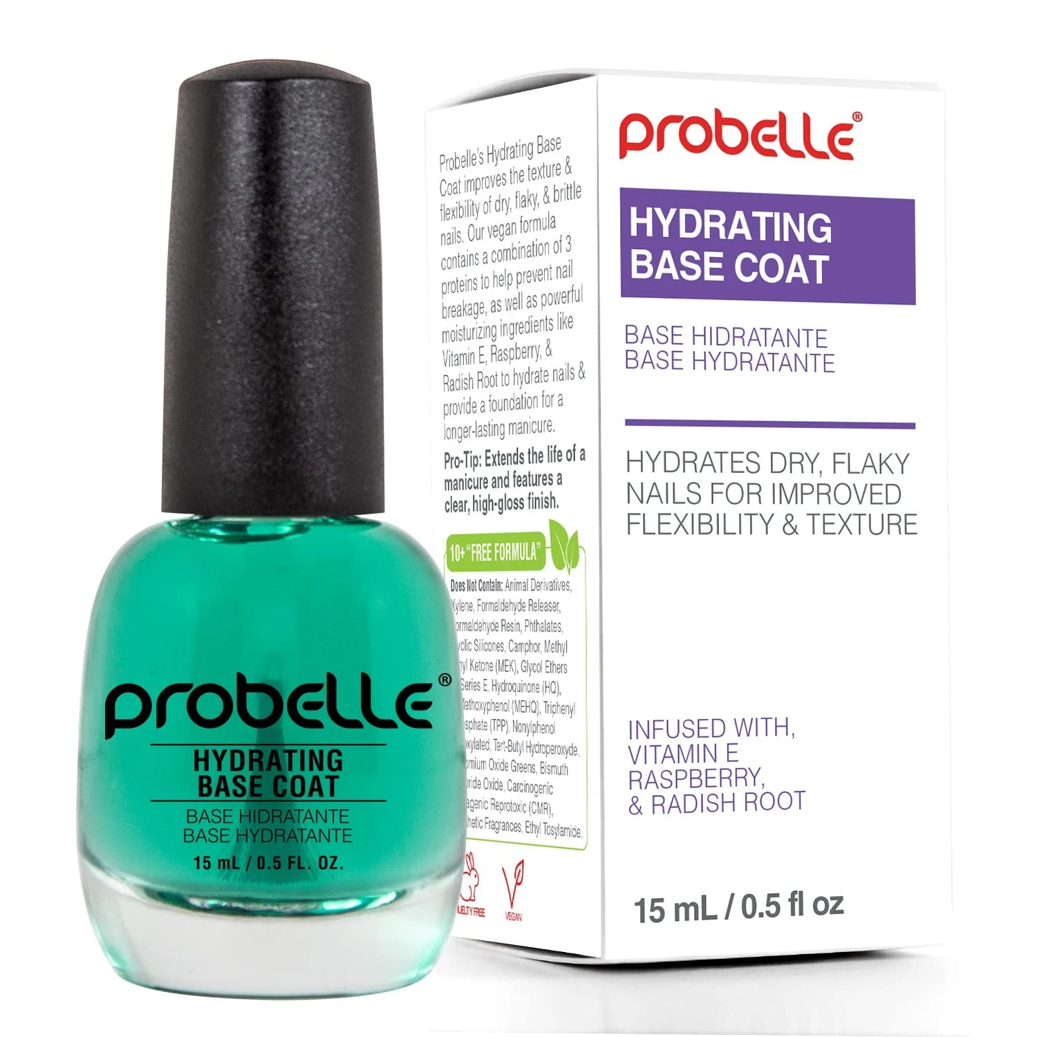 Hydrating base coat for gold shimmer nails