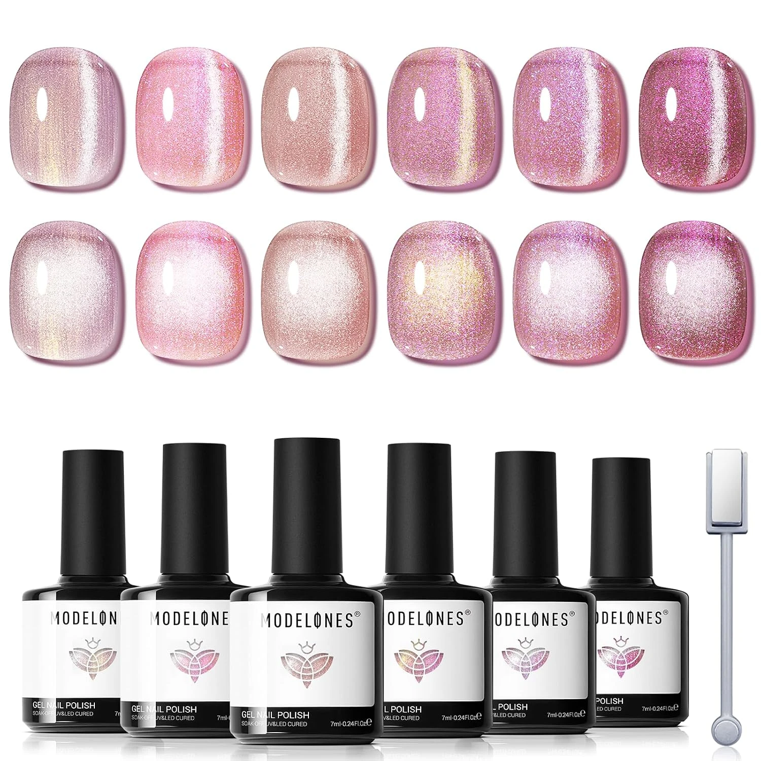 Ivory cat eye gel for white cat eye nails