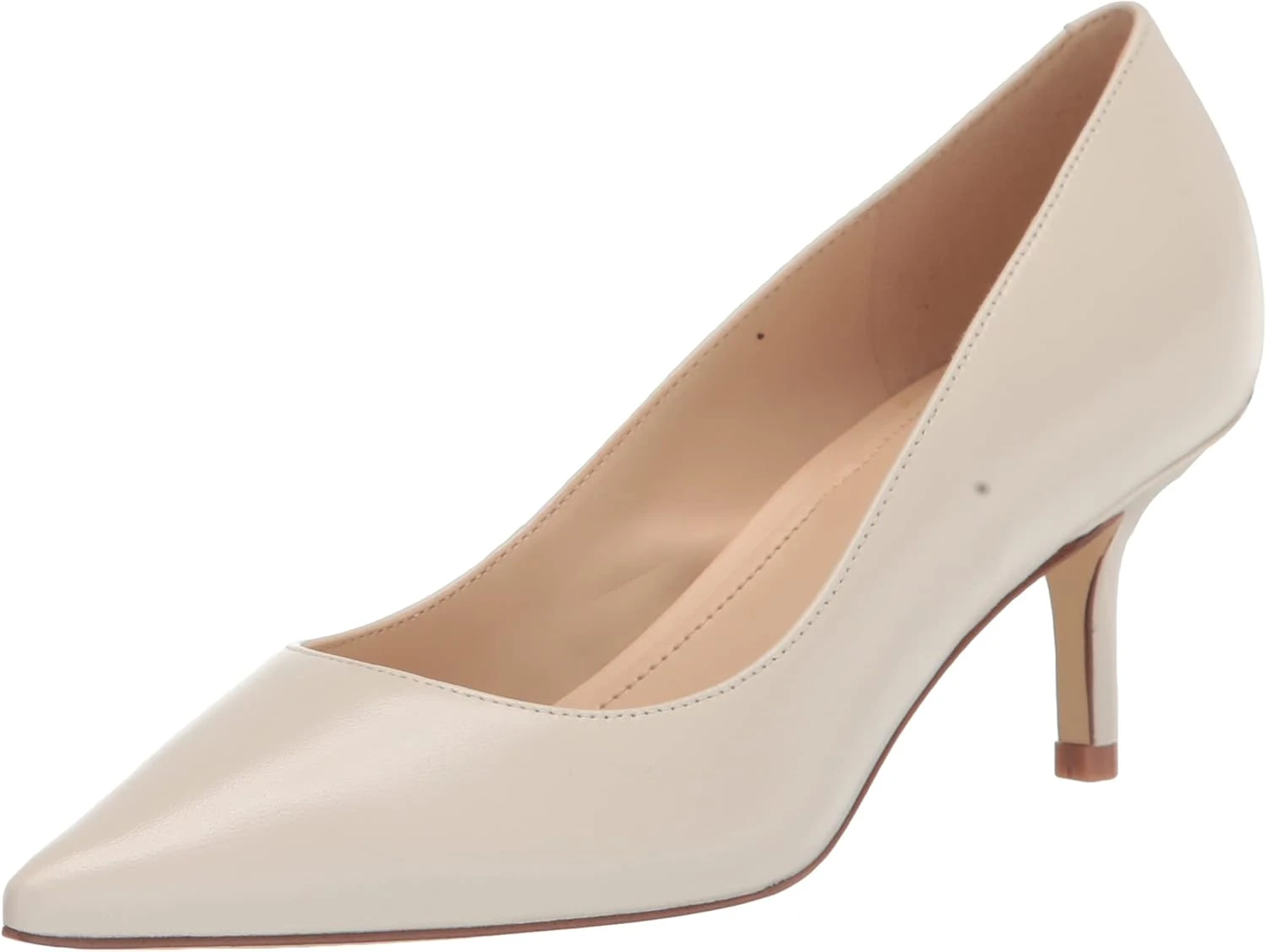 Ivory kitten heels for courthouse wedding dress