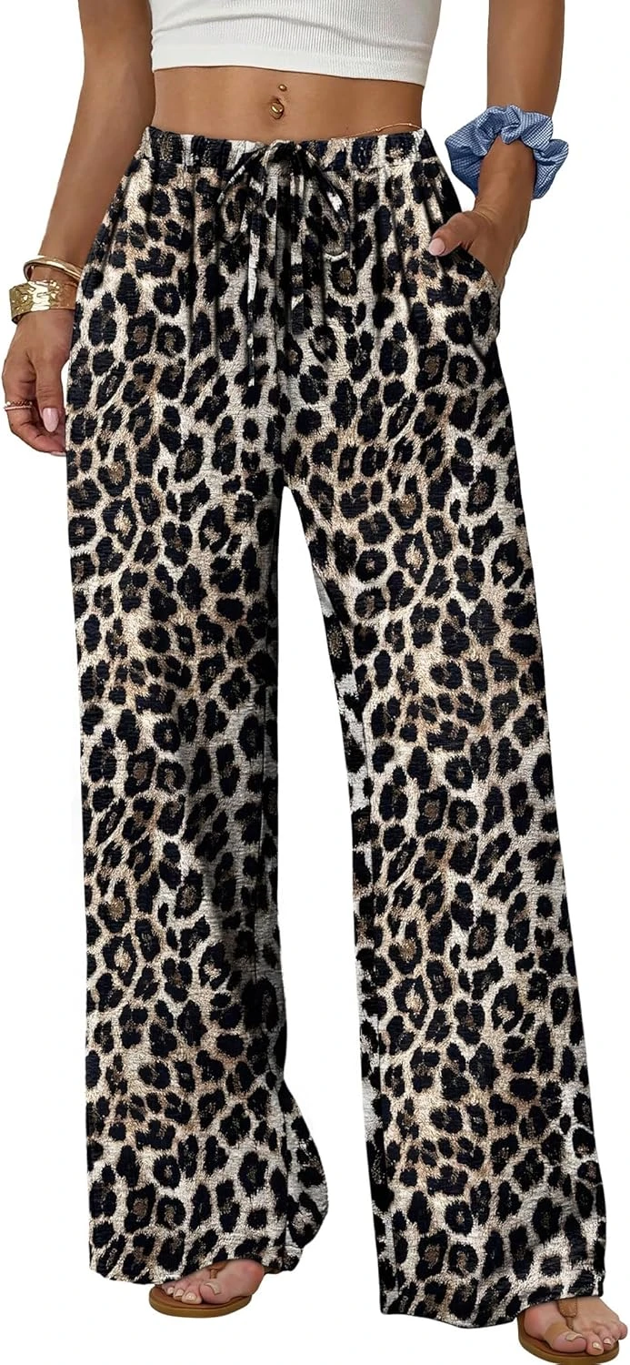 Leopard print slim pants for statement outfit