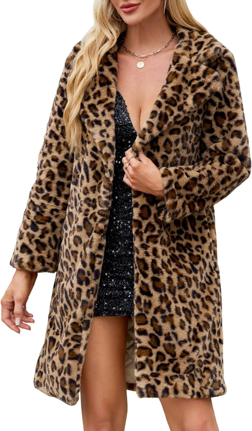 Long leopard print coat for mob wife outfit