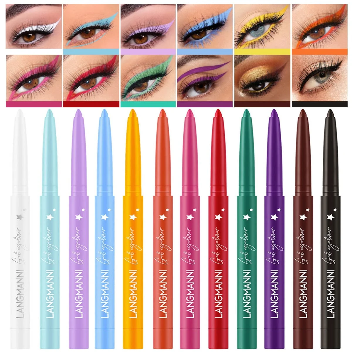 Colored liner set for graphic eye makeup