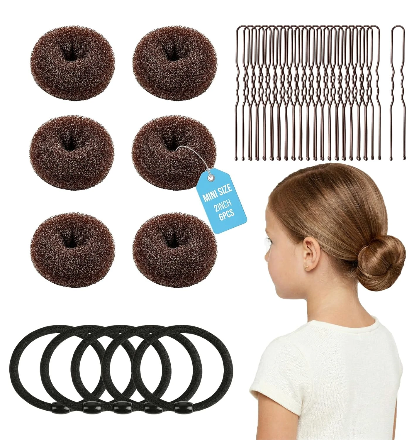 Low chignon kit for bow back gown hair