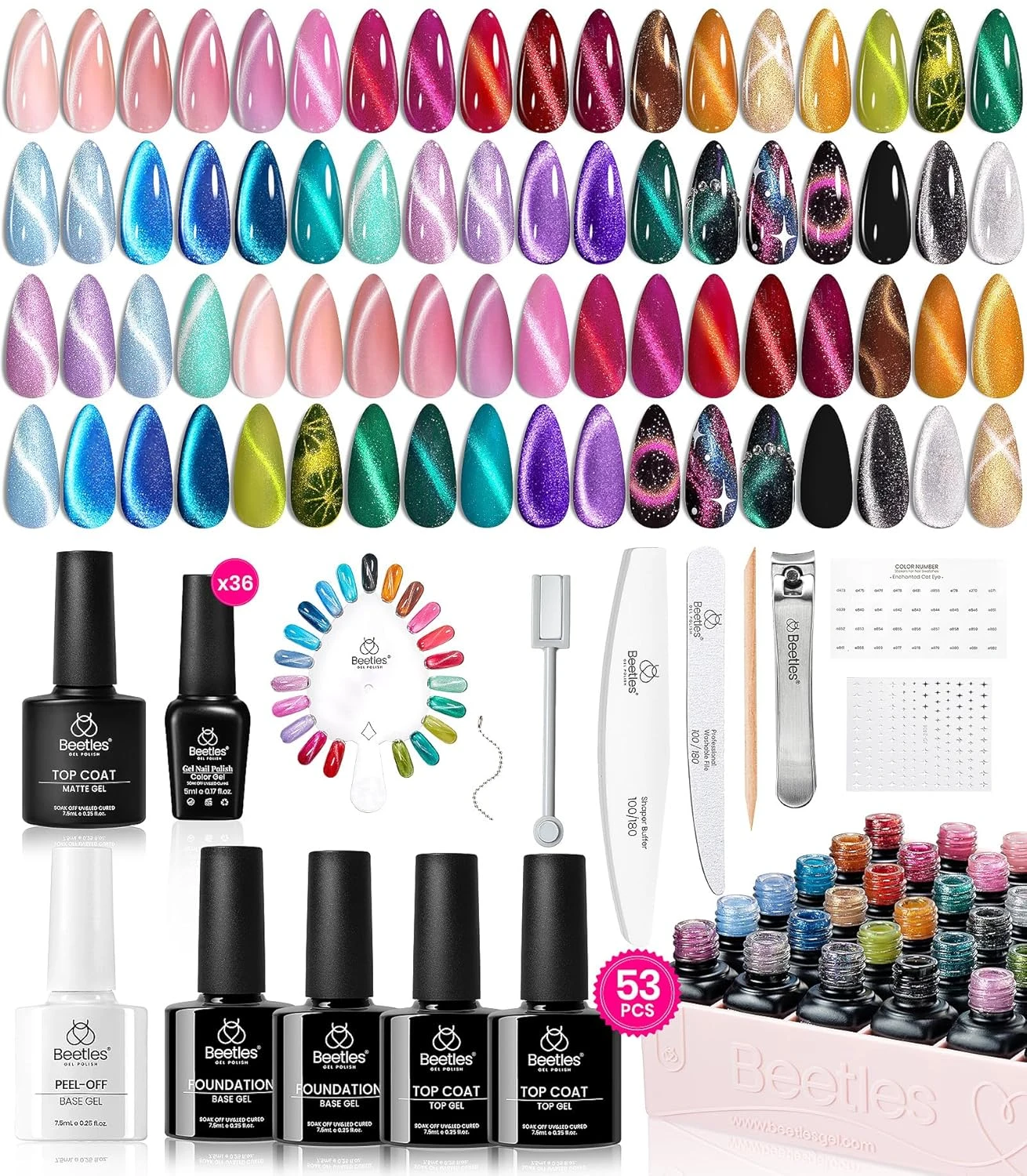 Magnetic cat eye gel polish for a magnetic streak on ombre nails