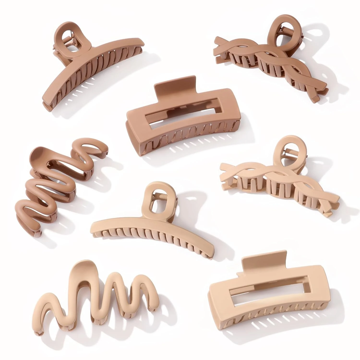 Matte claw clip set for blonde half up hairstyles