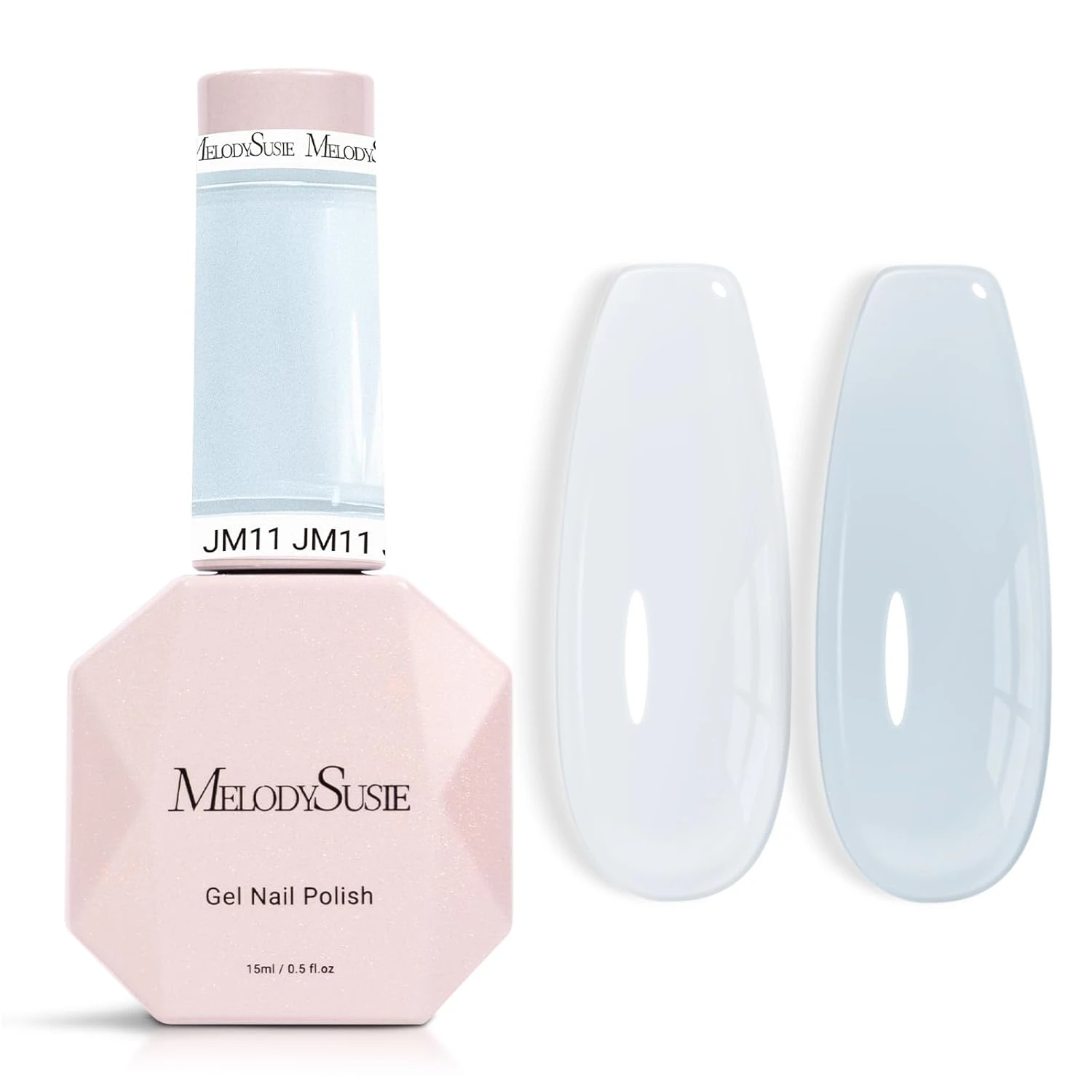 Milky blue base gel for glazed blue nails