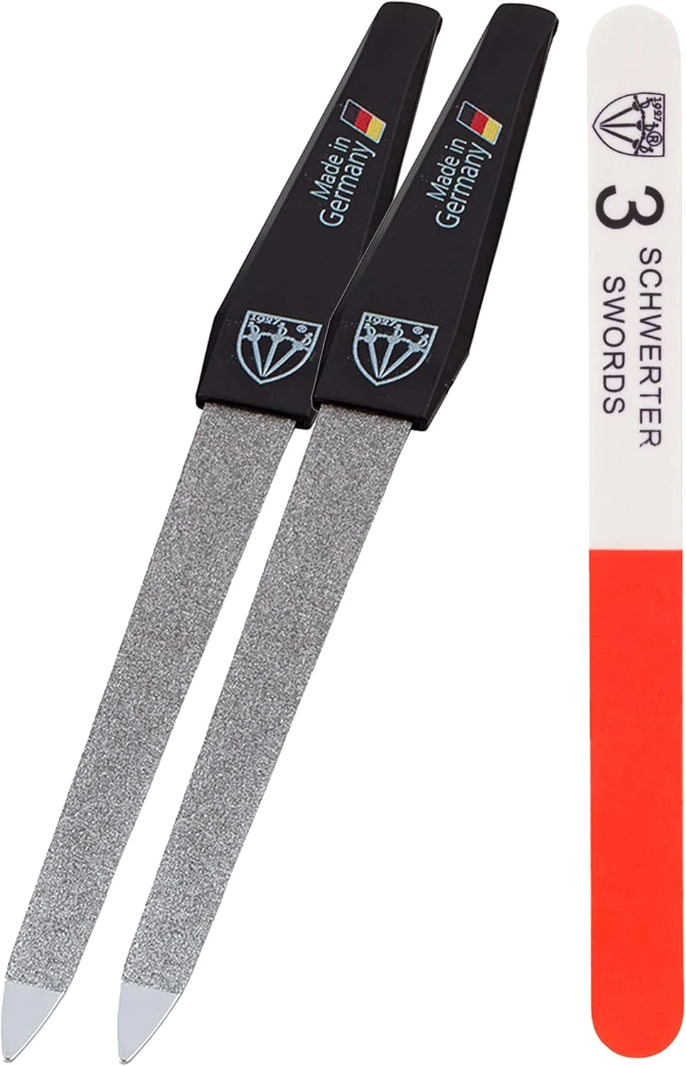 Nail file set for smoothing and prep on glass nails