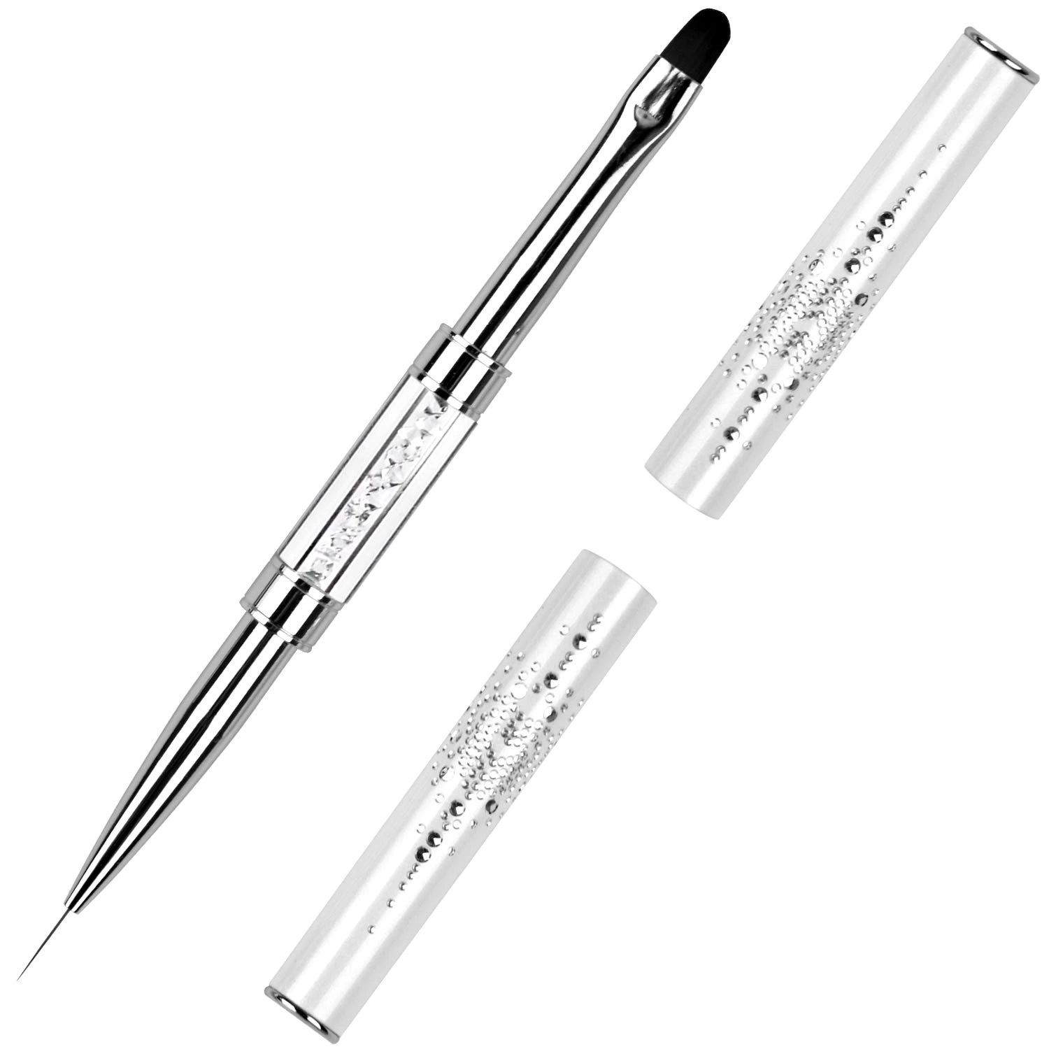 Nail glitter brush for placing glitter on ombre nails