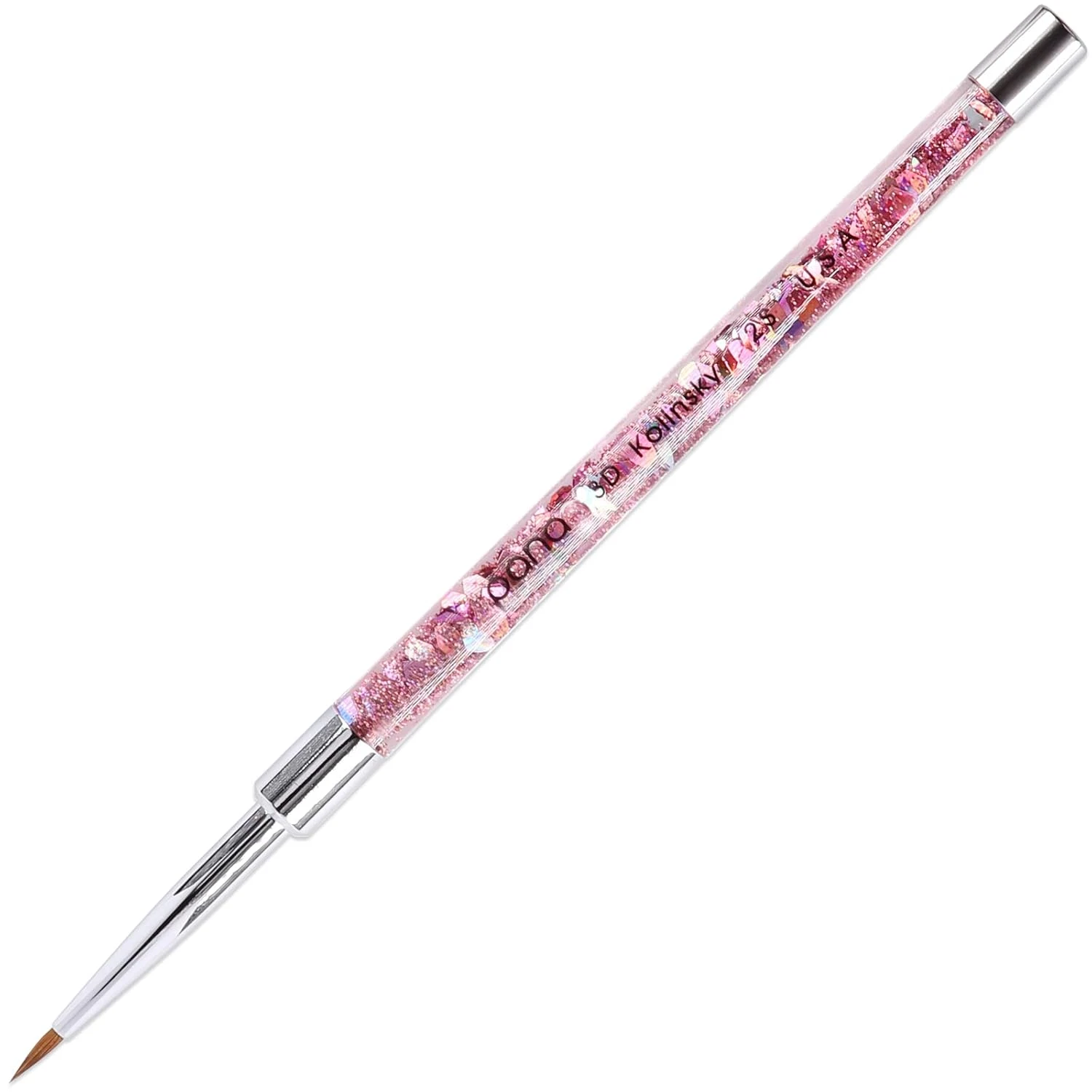 Nail glitter brush for placing glitter on ombre nails
