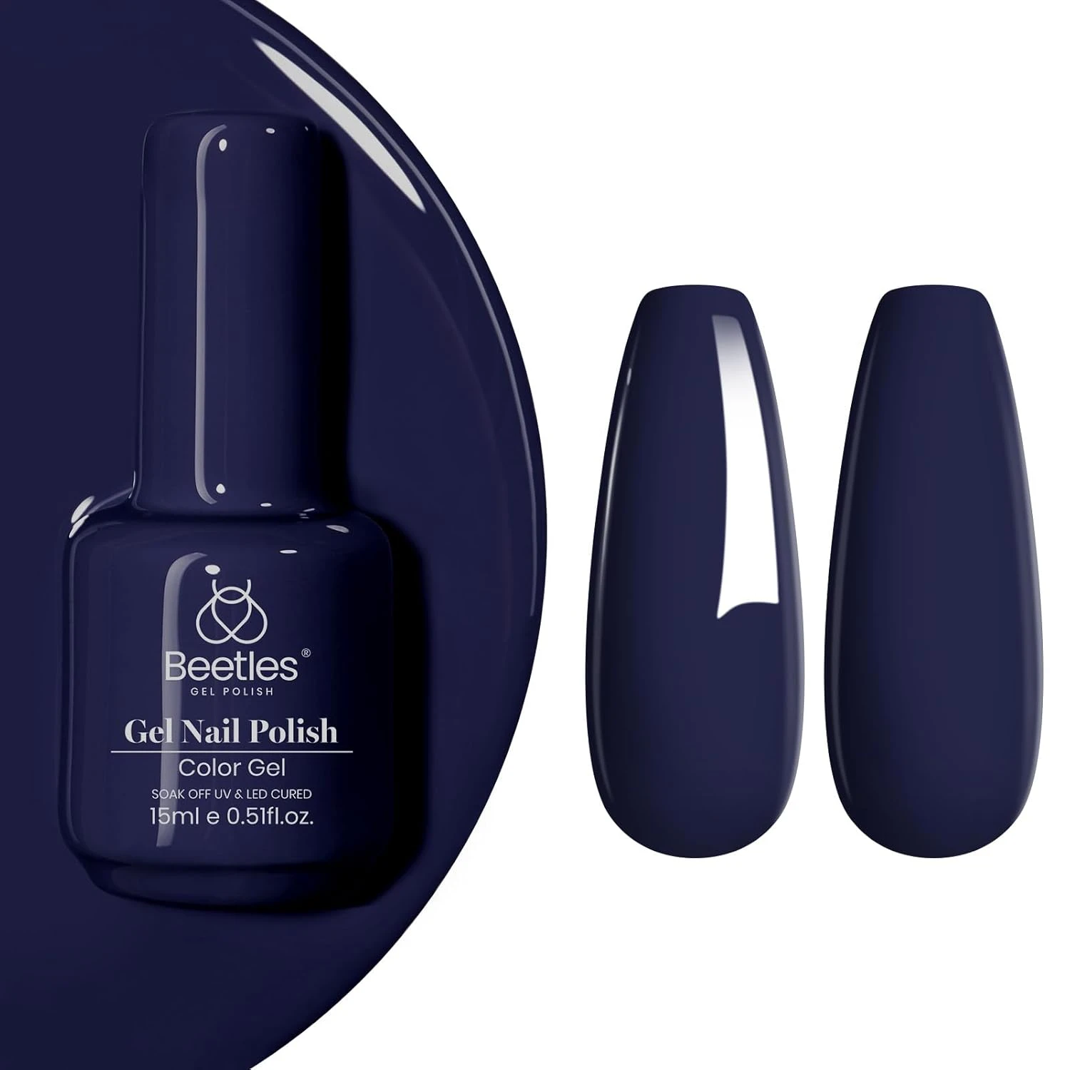 Navy tip gel color for blue french nails