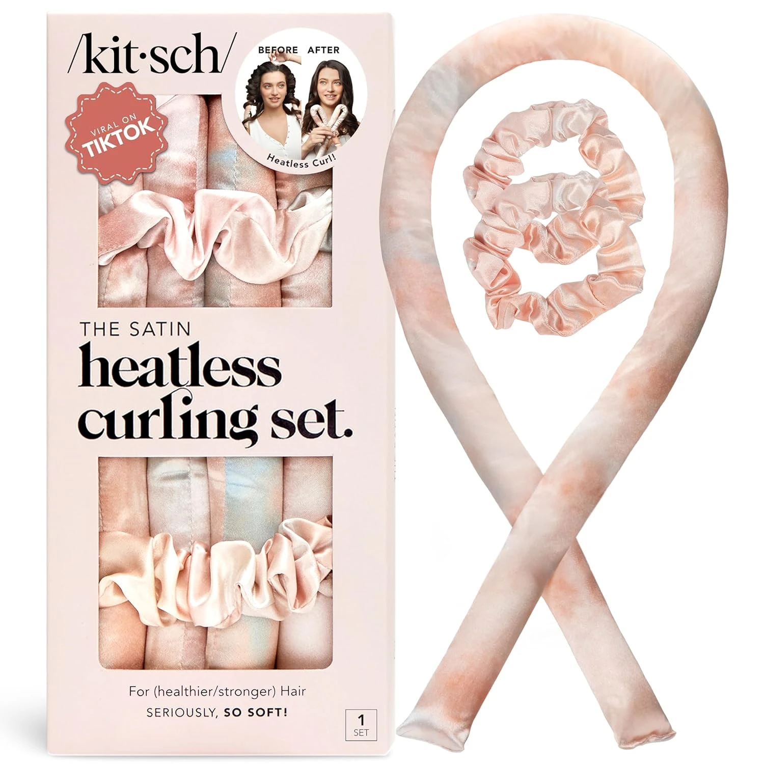 Heatless curl set for long wolf cut waves