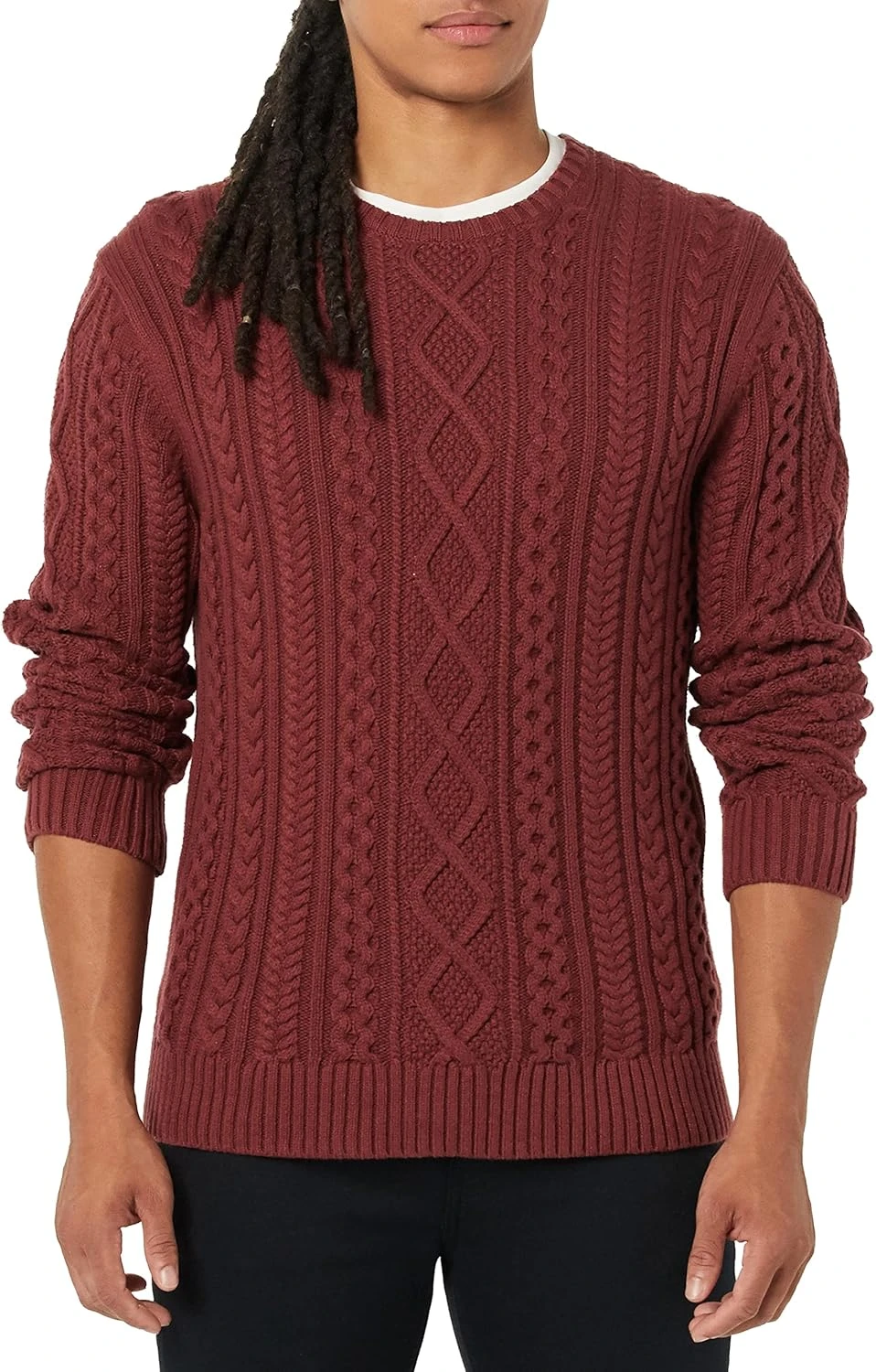 Oxblood knit sweater for office outfit