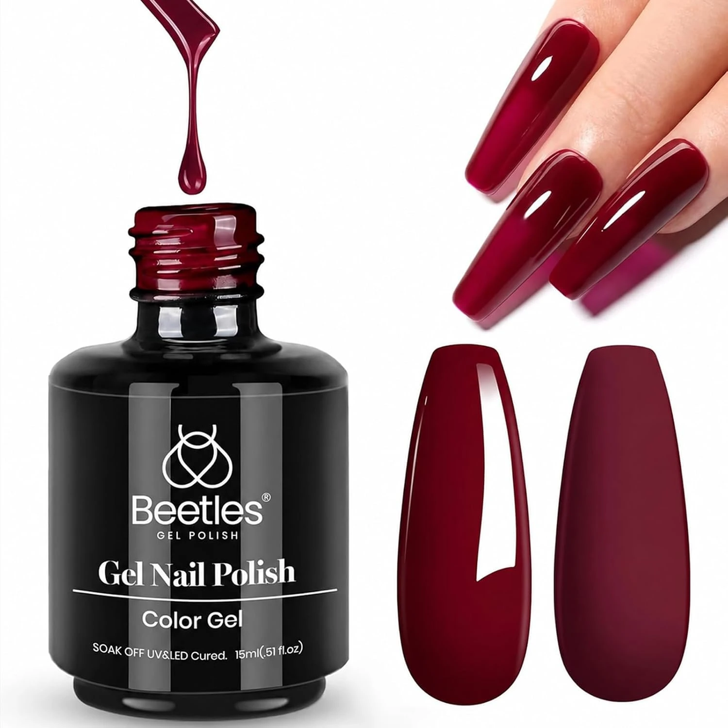Red Nails for Every Plan: 16 Sets Sorted by the Occasion in 2026 38 Oxblood red gel polish for dark red nails