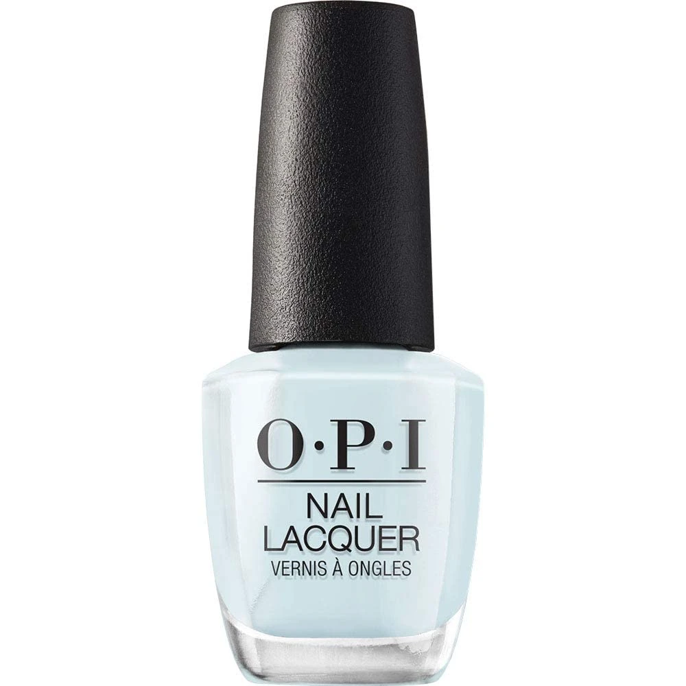 Pale blue nail polish base for simple nail designs