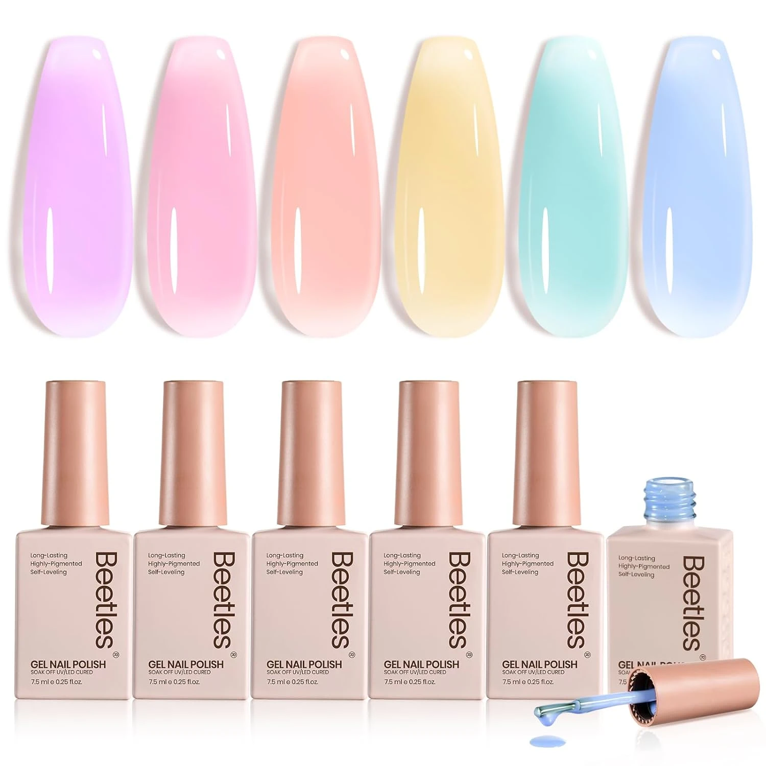 Pastel aqua sheer polish base for glass nails