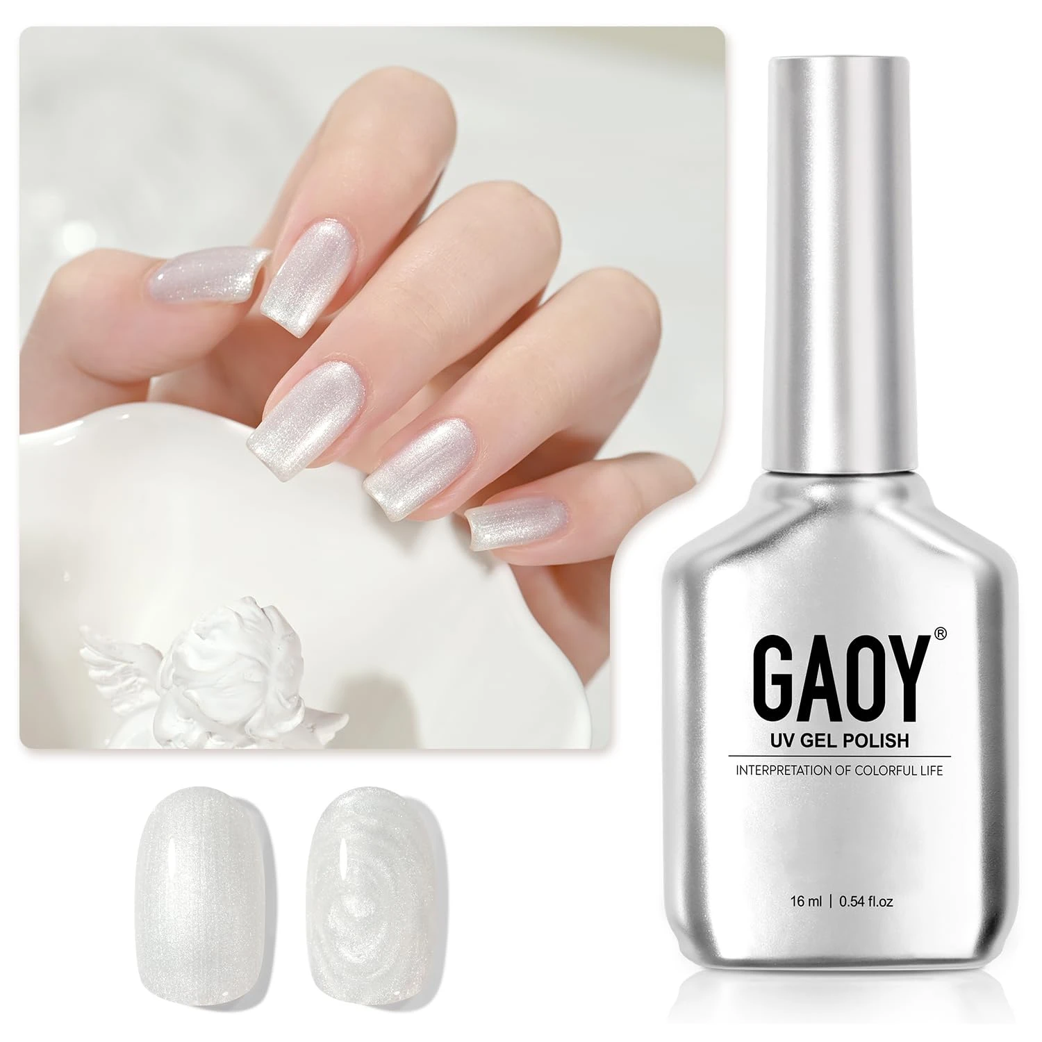Pearl mist shimmer gel for milky velvet nails