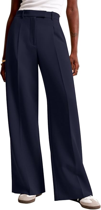 Pleated tailored trousers for smart casual office