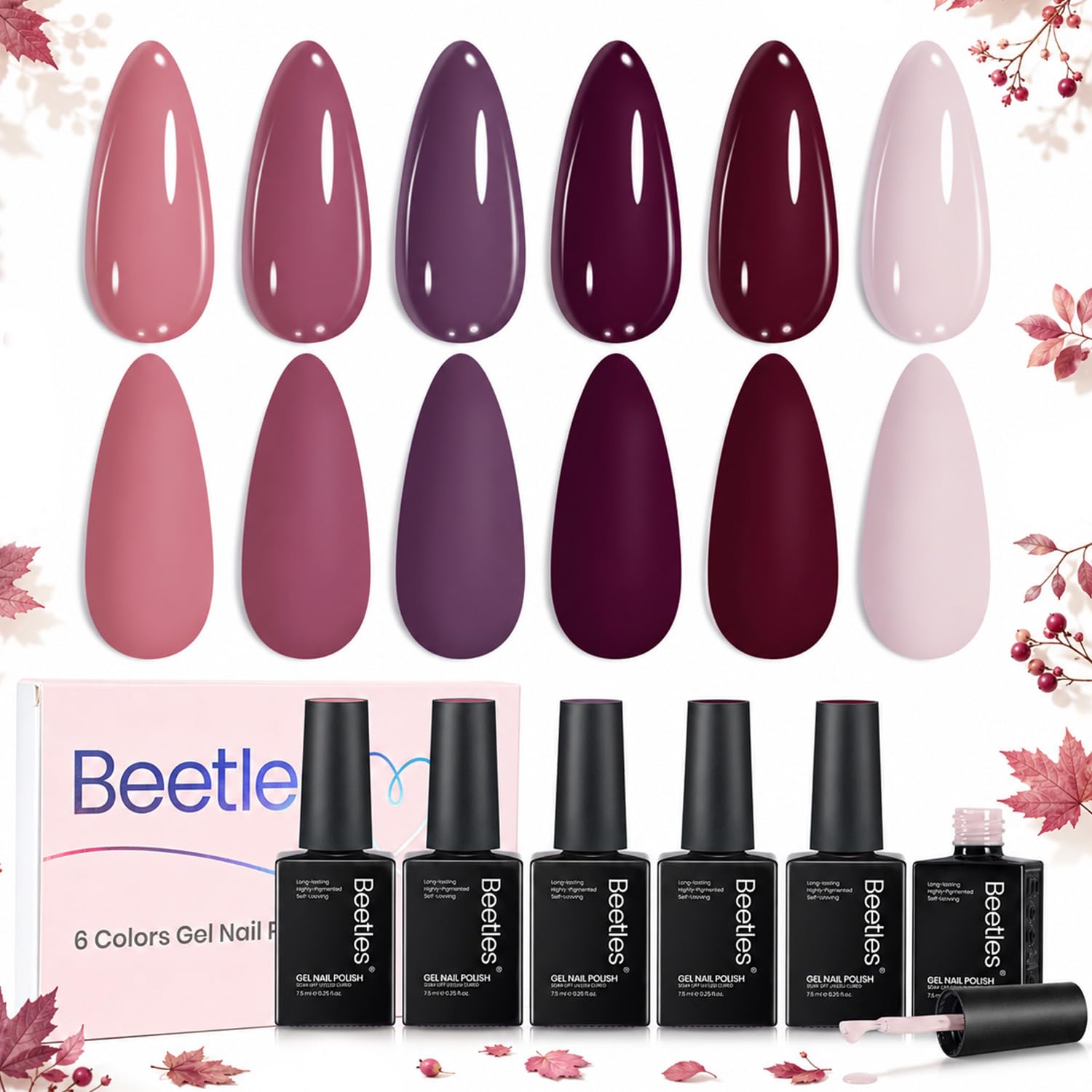 Plum lilac ombre duo for purple fade nails
