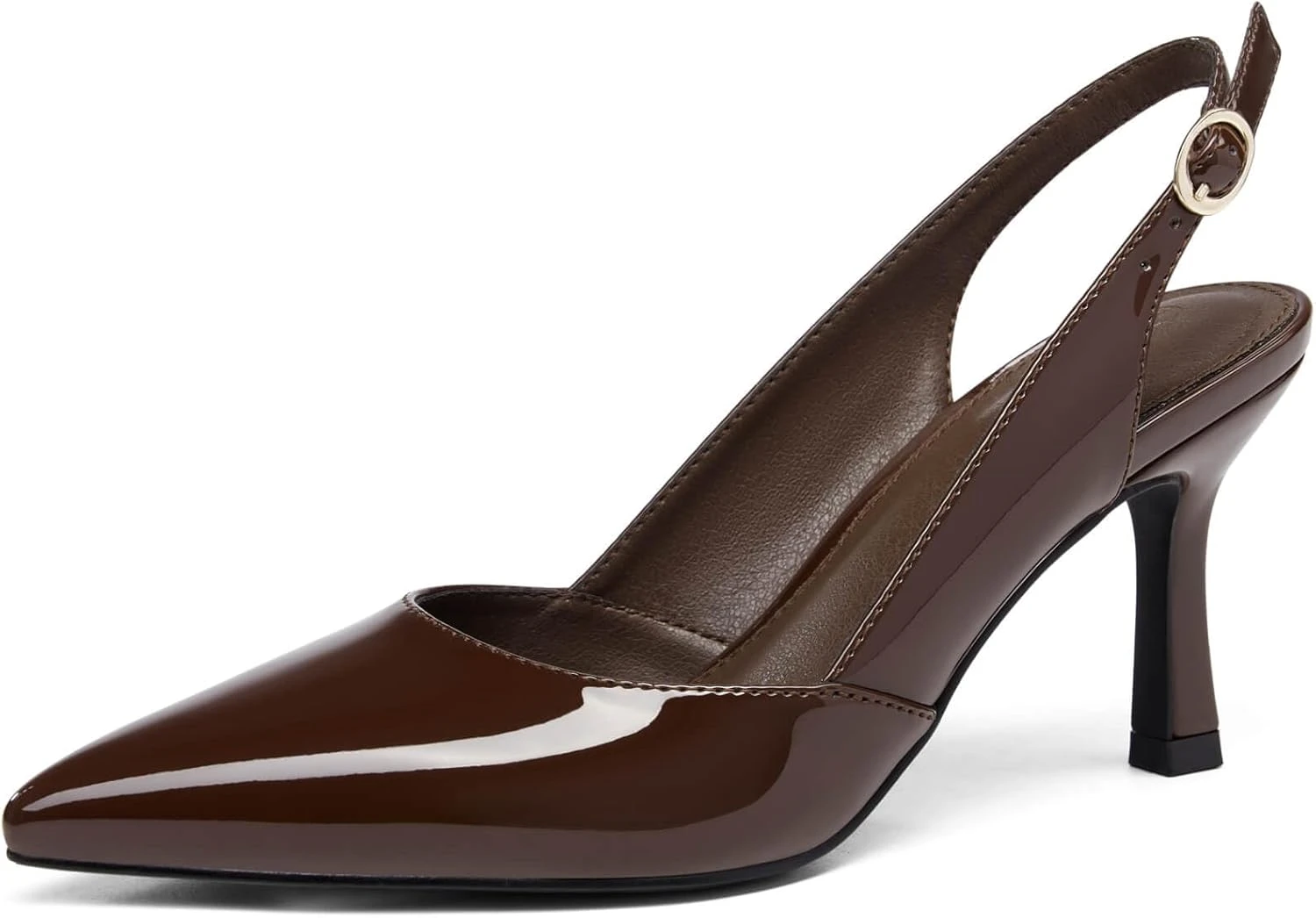 Pointed slingback heels for sheath dress outfit