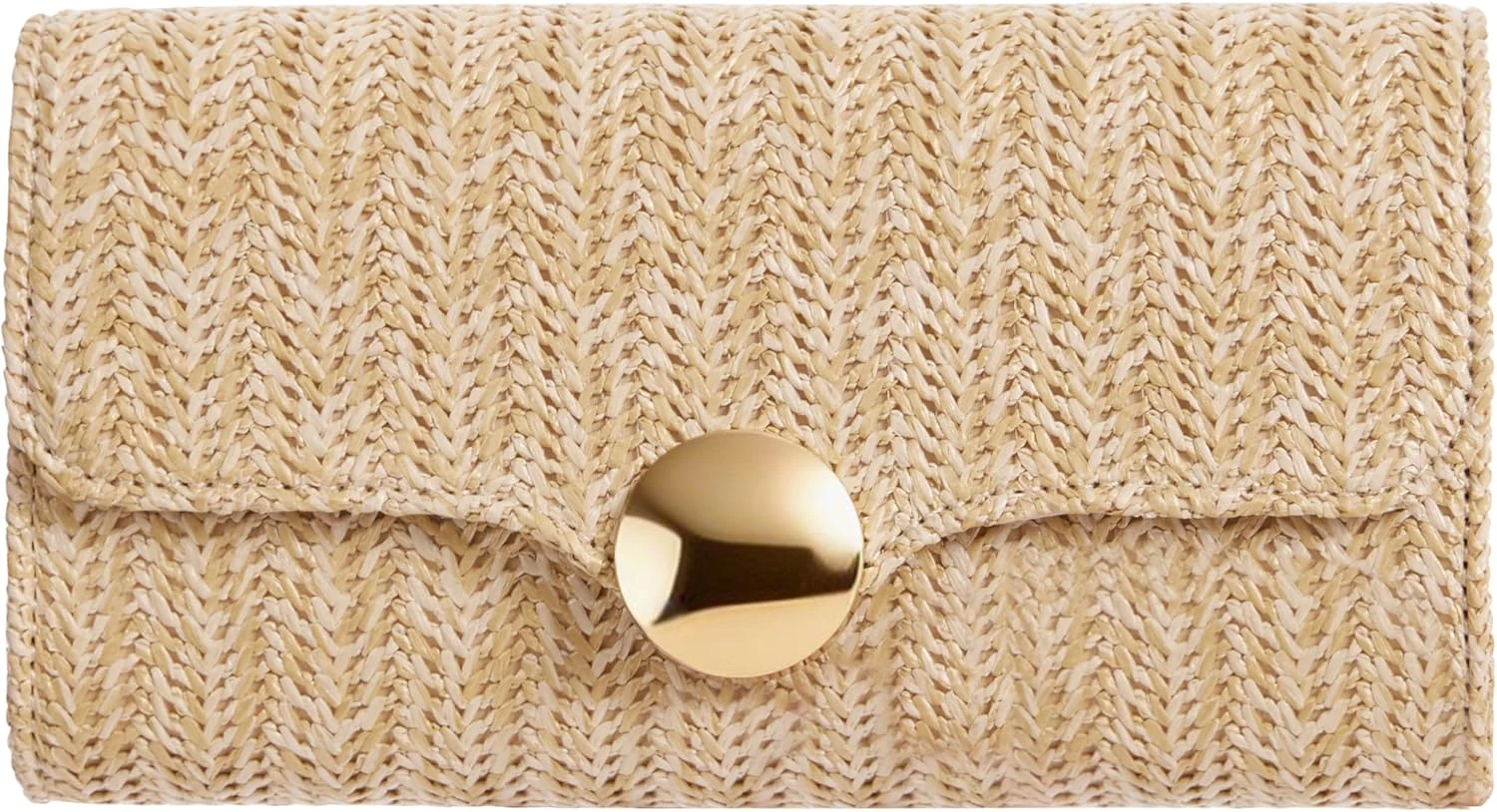 Natural raffia clutch for orange co-ord outfit