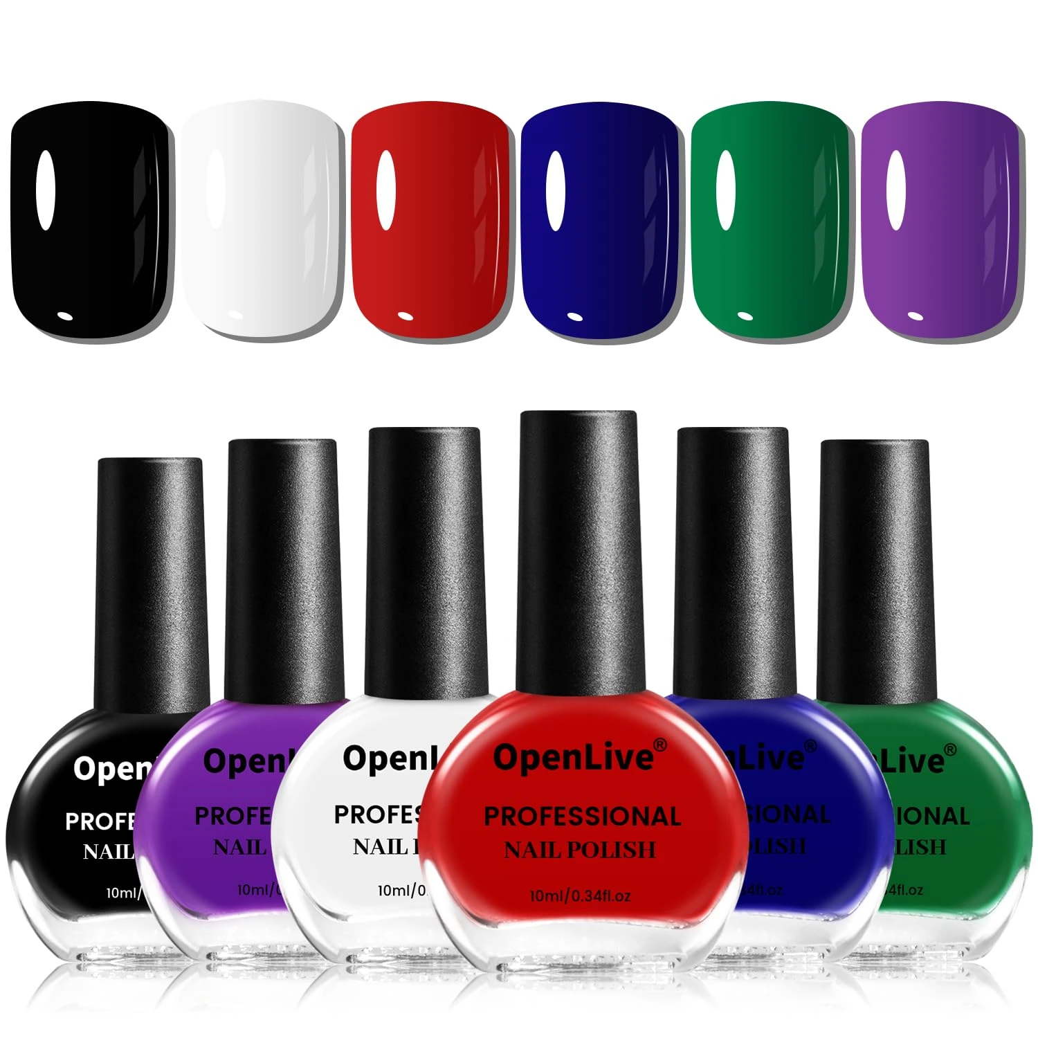 Red and green polish set base for simple nail designs