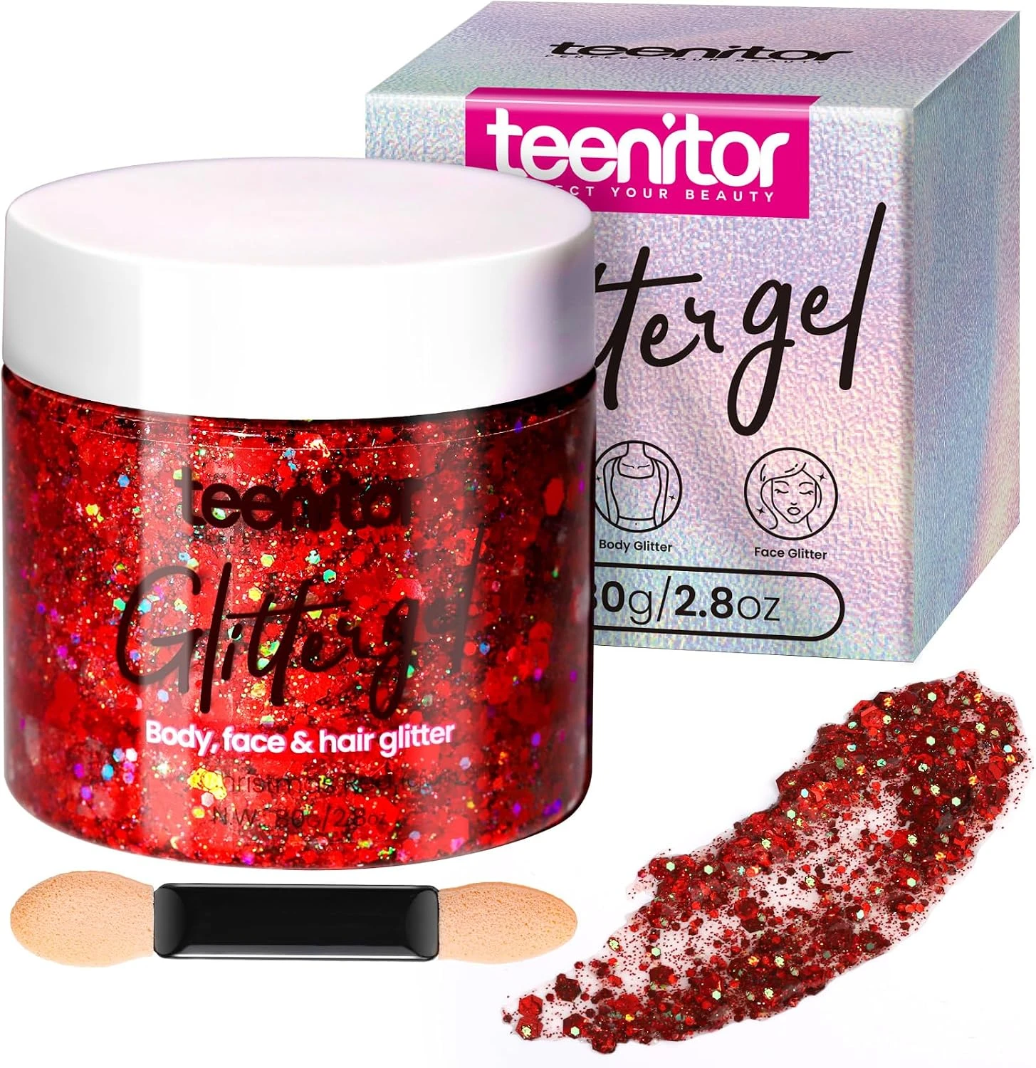 Red Nails for Every Plan: 16 Sets Sorted by the Occasion in 2026 26 Red fine glitter gel for party tip nails