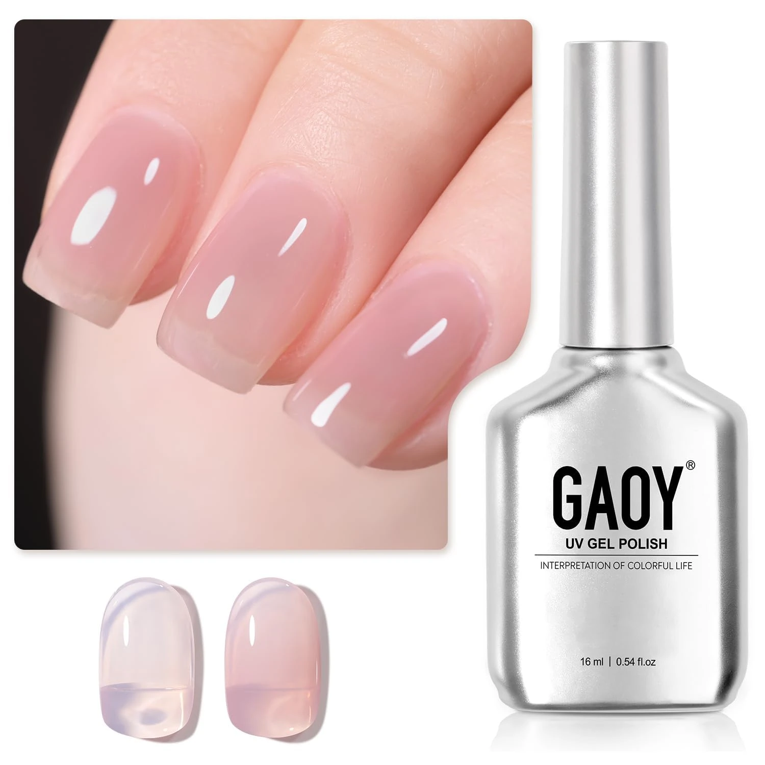 Rosewater sheer gel for nude jelly nails base