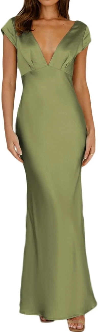 Elegant satin midi dress for business cocktail attire