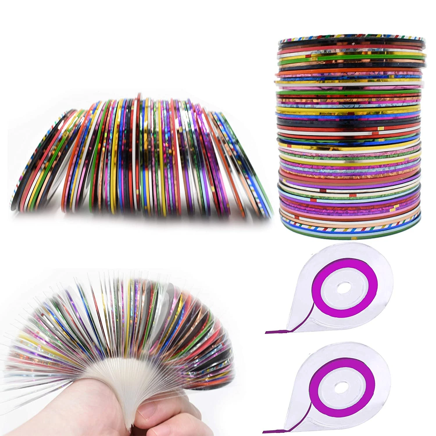 Sharp line nail tape for split purple nails
