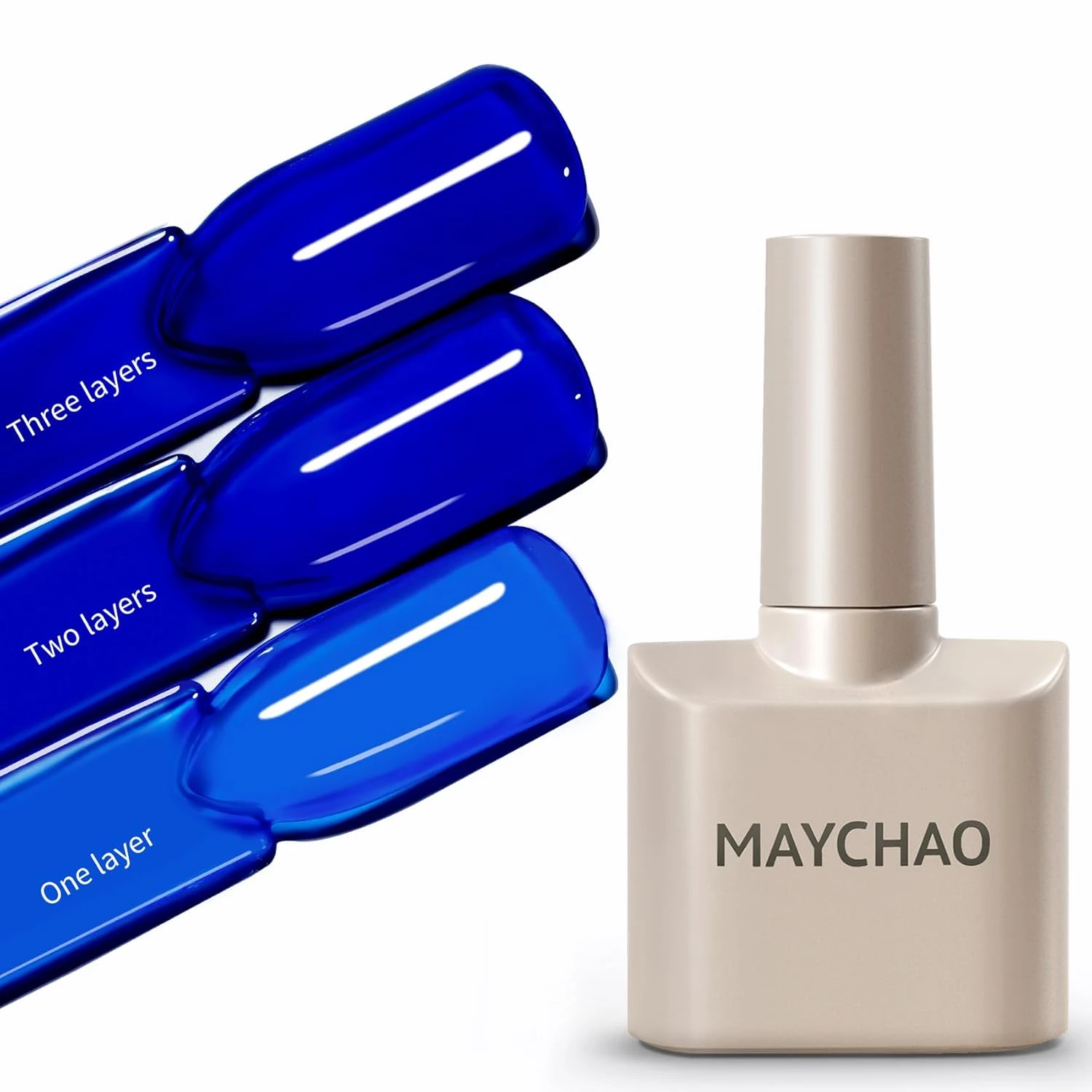 Sheer cobalt jelly polish base for glass nails