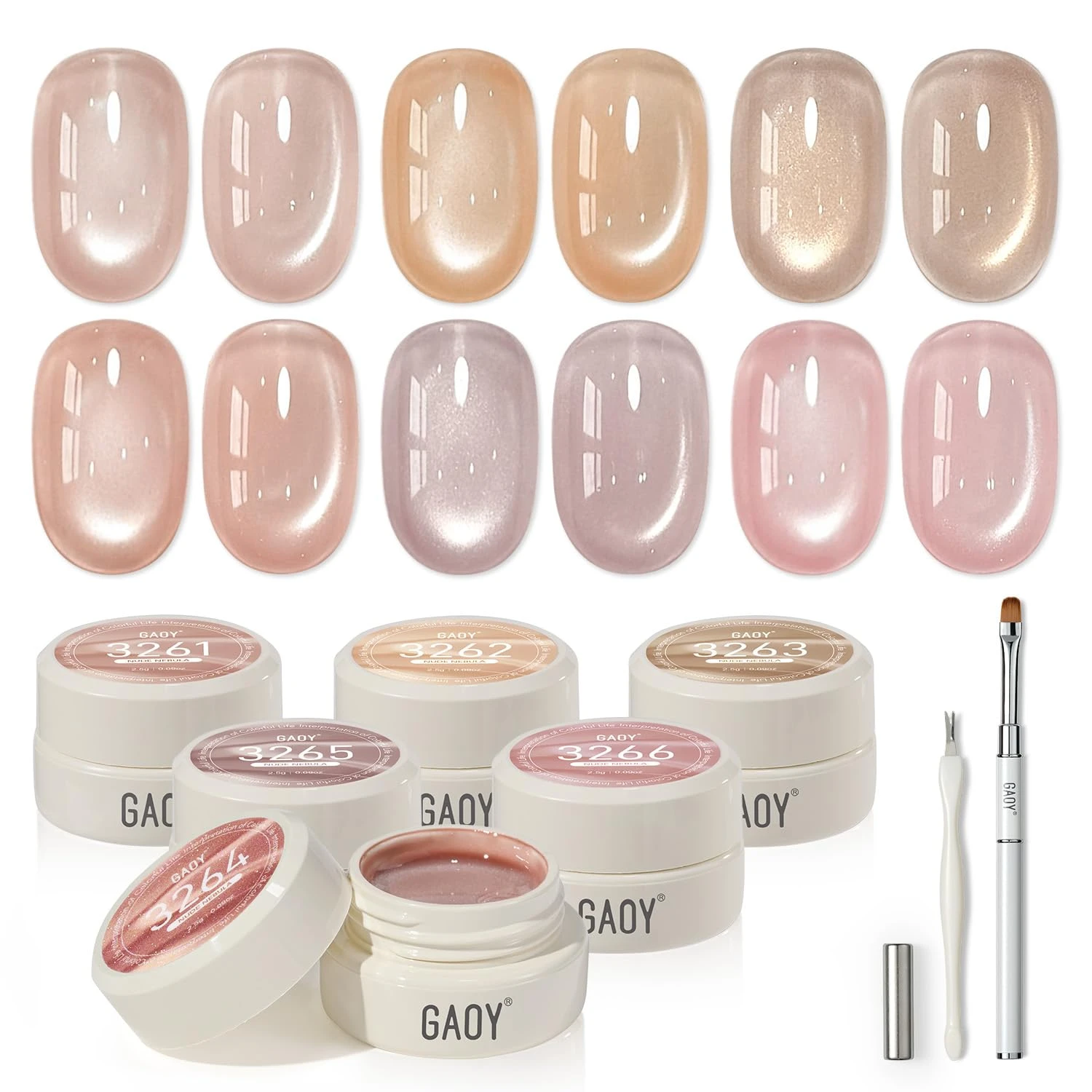 Sheer nude magnetic gel polish for a magnetic streak on glass nails