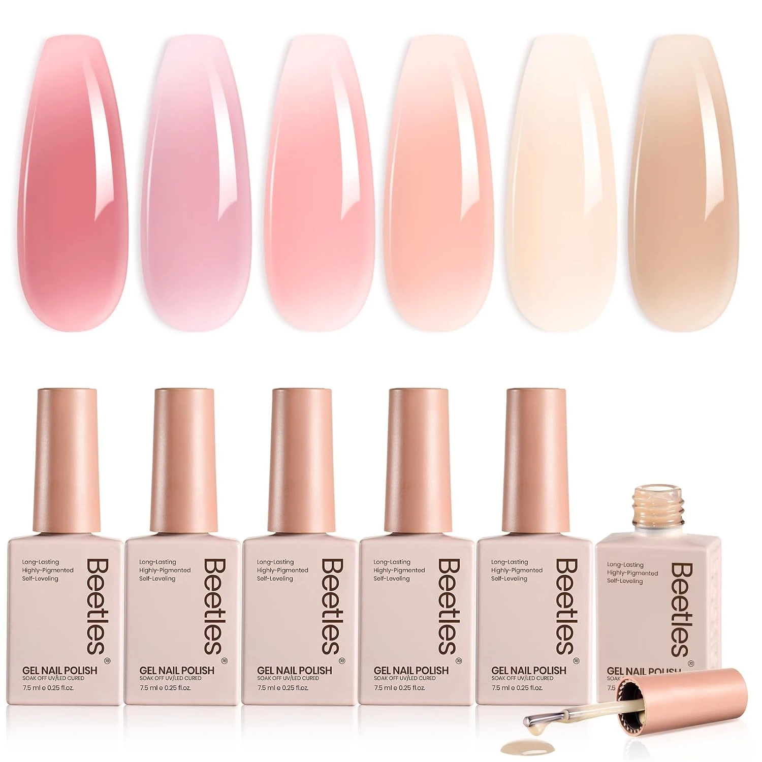 Sheer veil base gel for soft pink nails