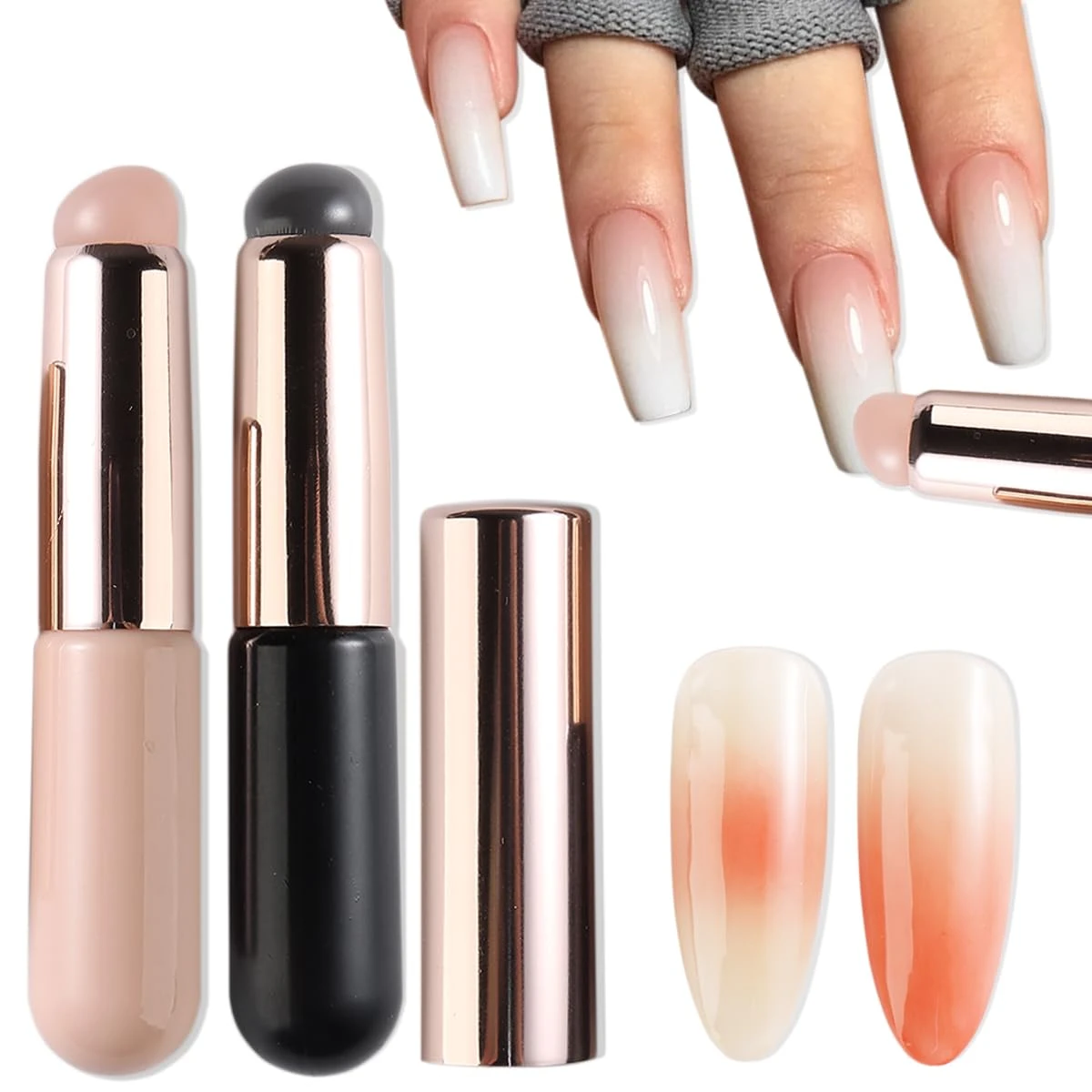 Silicone chrome applicator tool for aura nails powder work